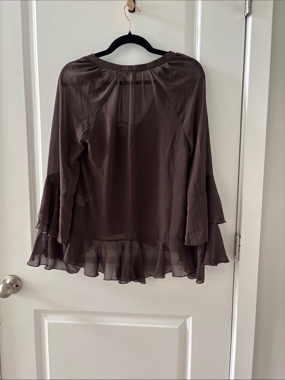 Open Edit Chiffon Ruffle Trim Top - Picture 7 of 7